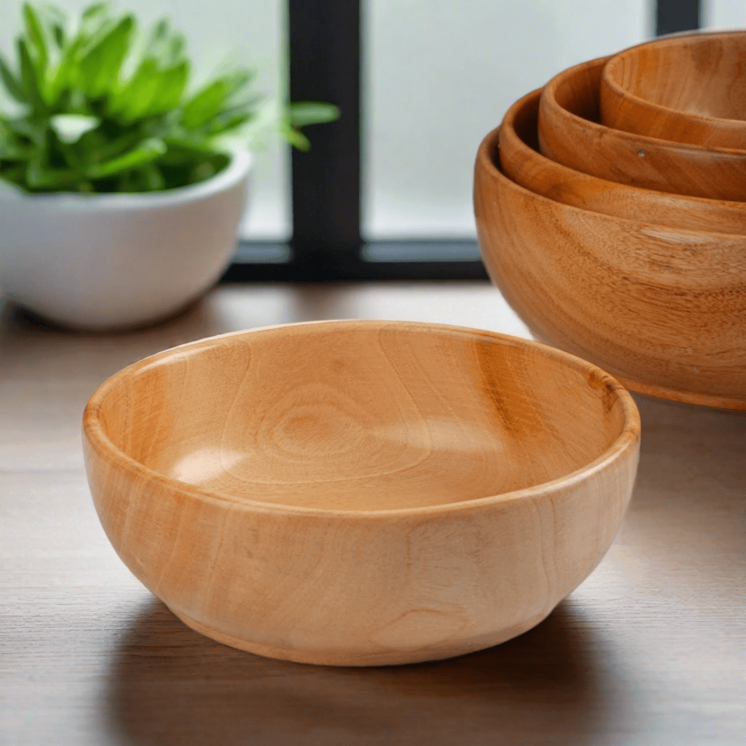 Neem Wood Serving Bowl-1