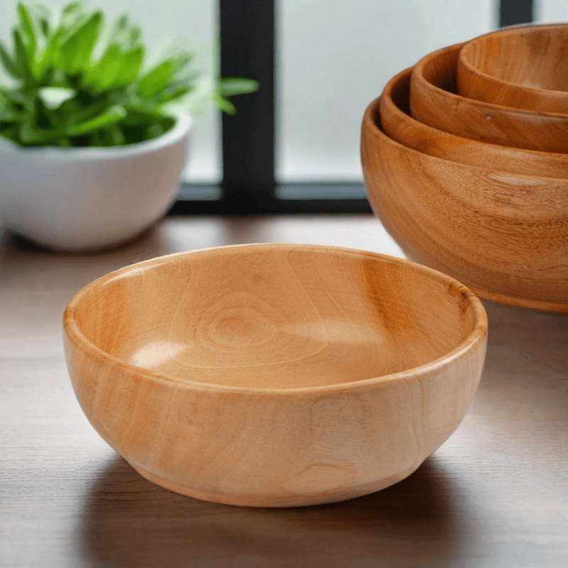Neem Wood Serving Bowl-1