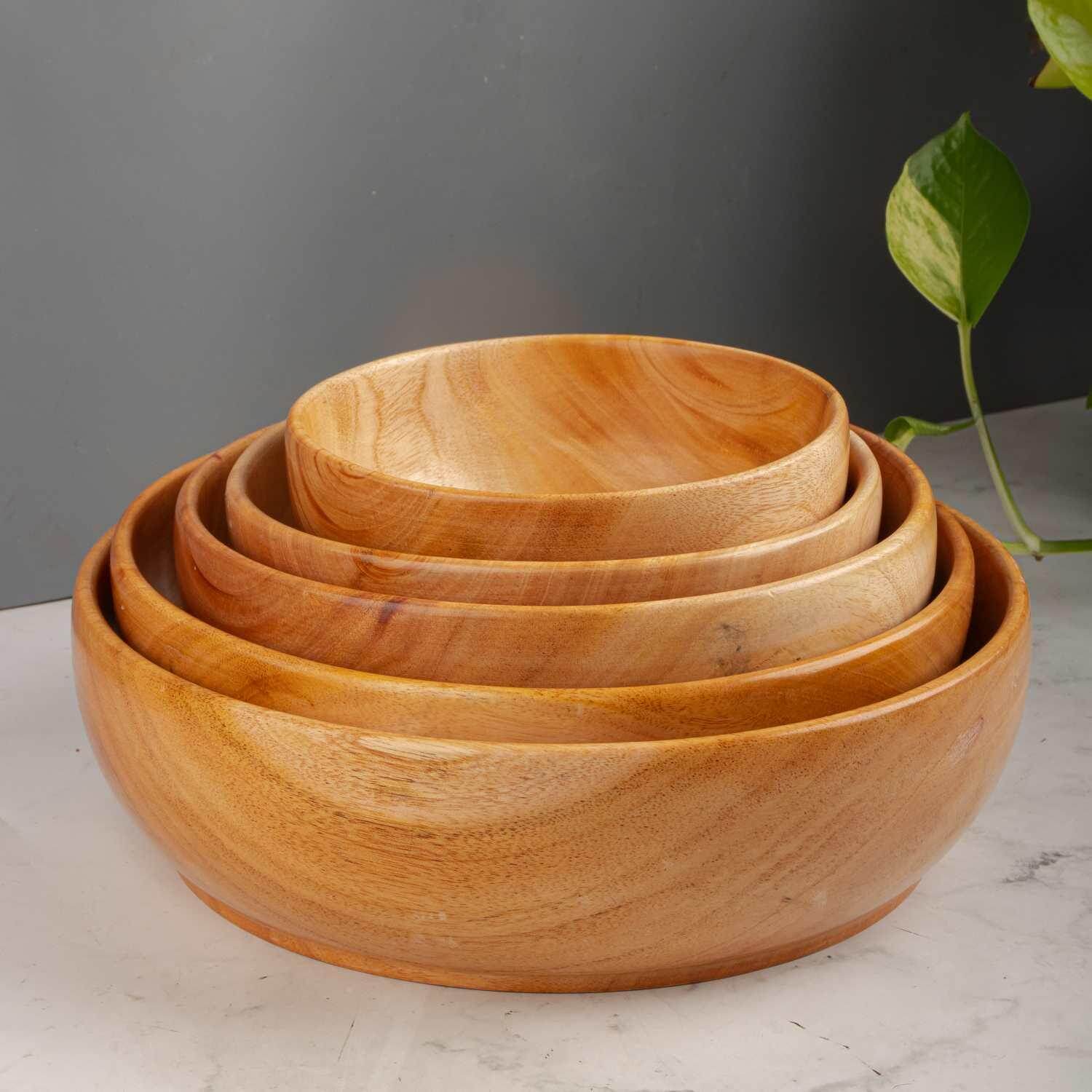 Neem Wood Serving Bowl-8