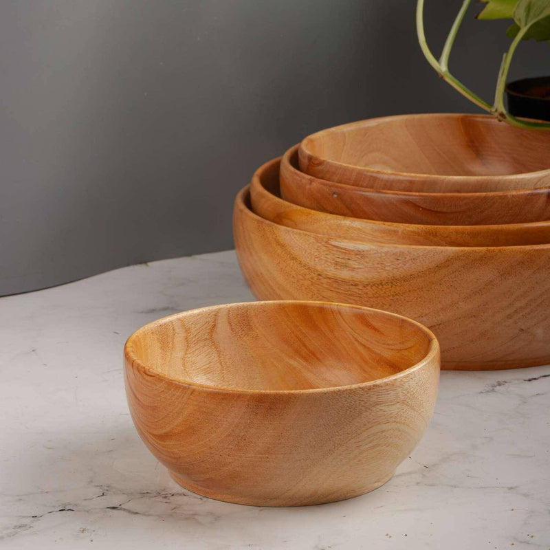 Neem Wood Serving Bowl-4