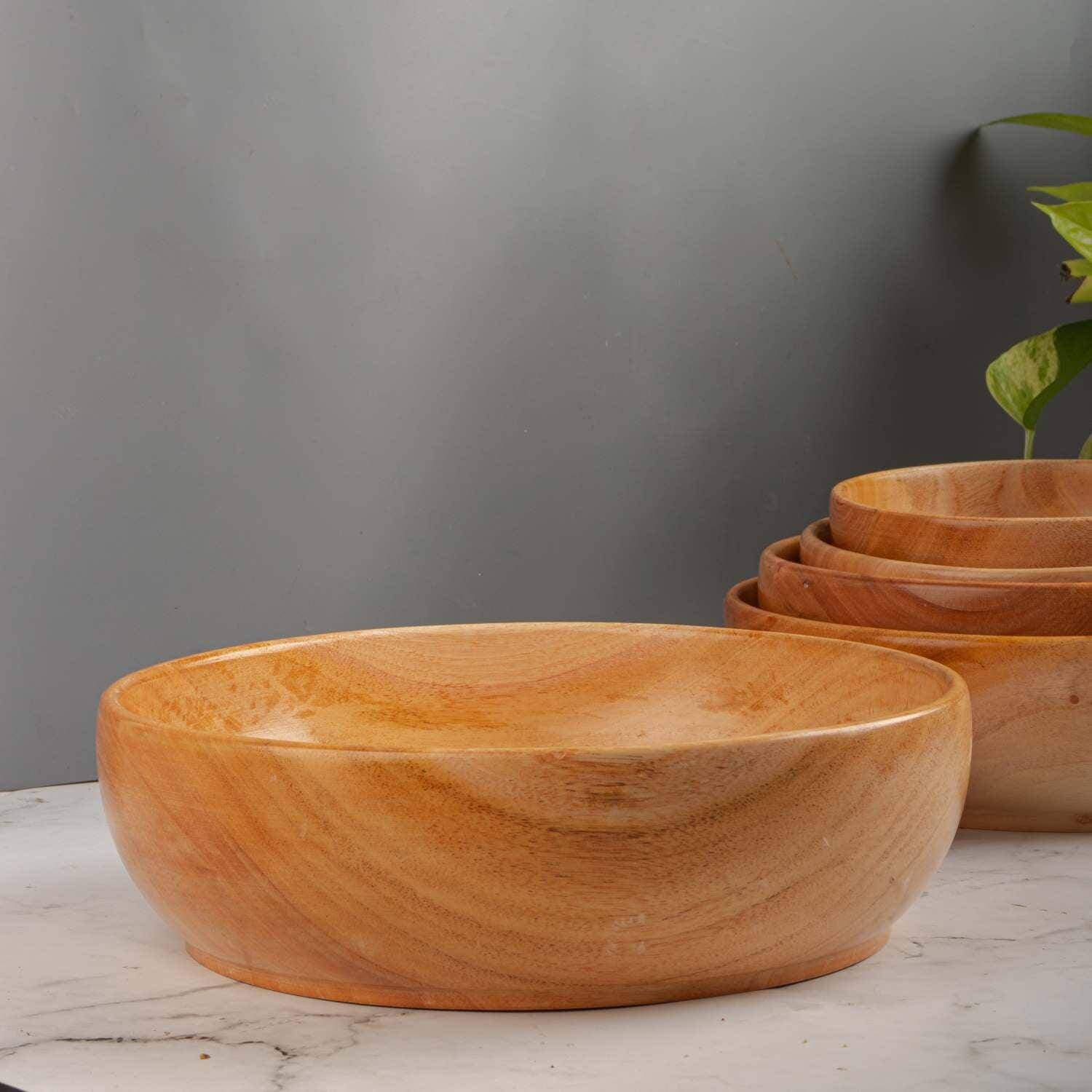 Neem Wood Serving Bowl-3