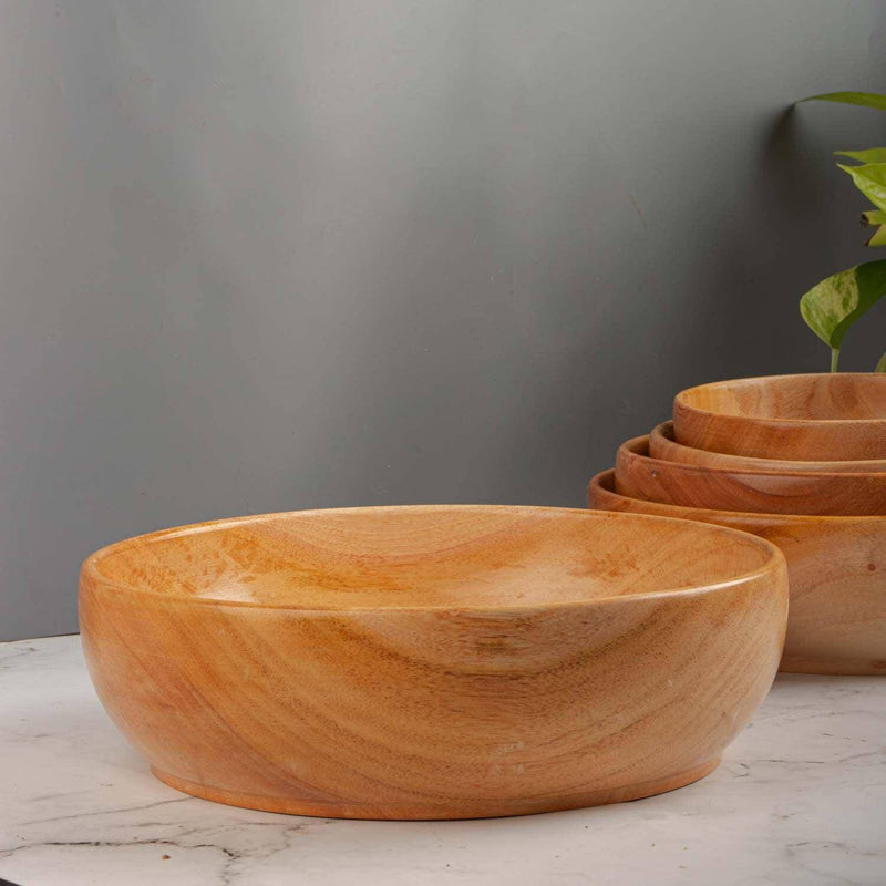 Neem Wood Serving Bowl-3