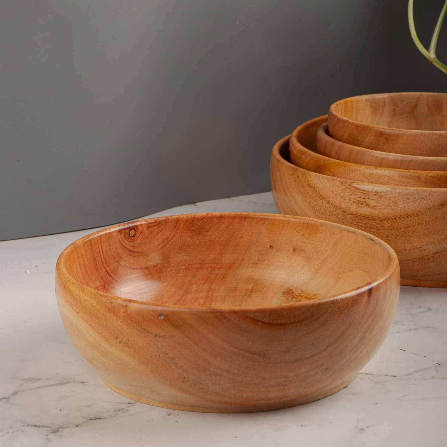 Neem Wood Serving Bowl-7