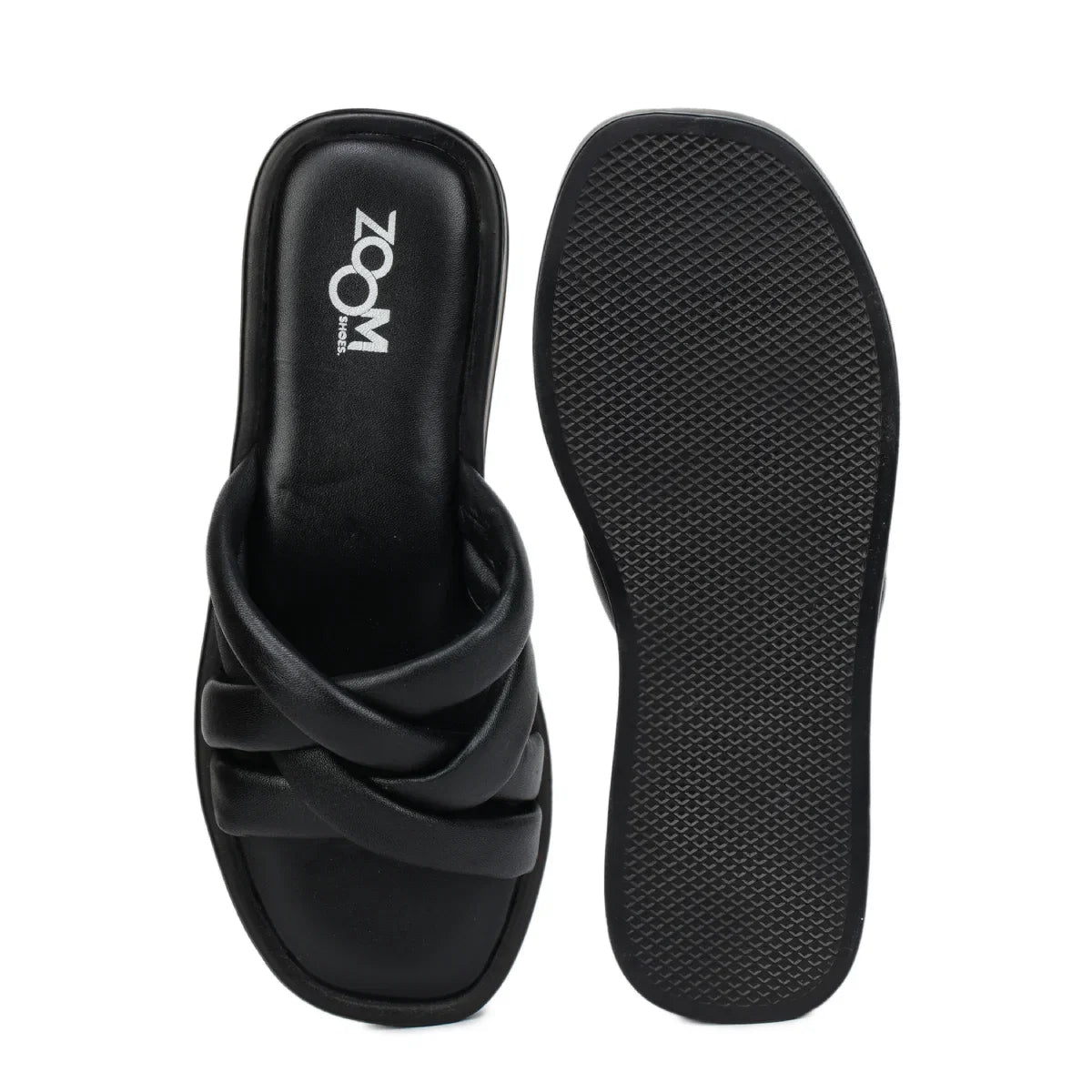 Stylish Women's Leather Slippers with Criss-Cross Design - L 212