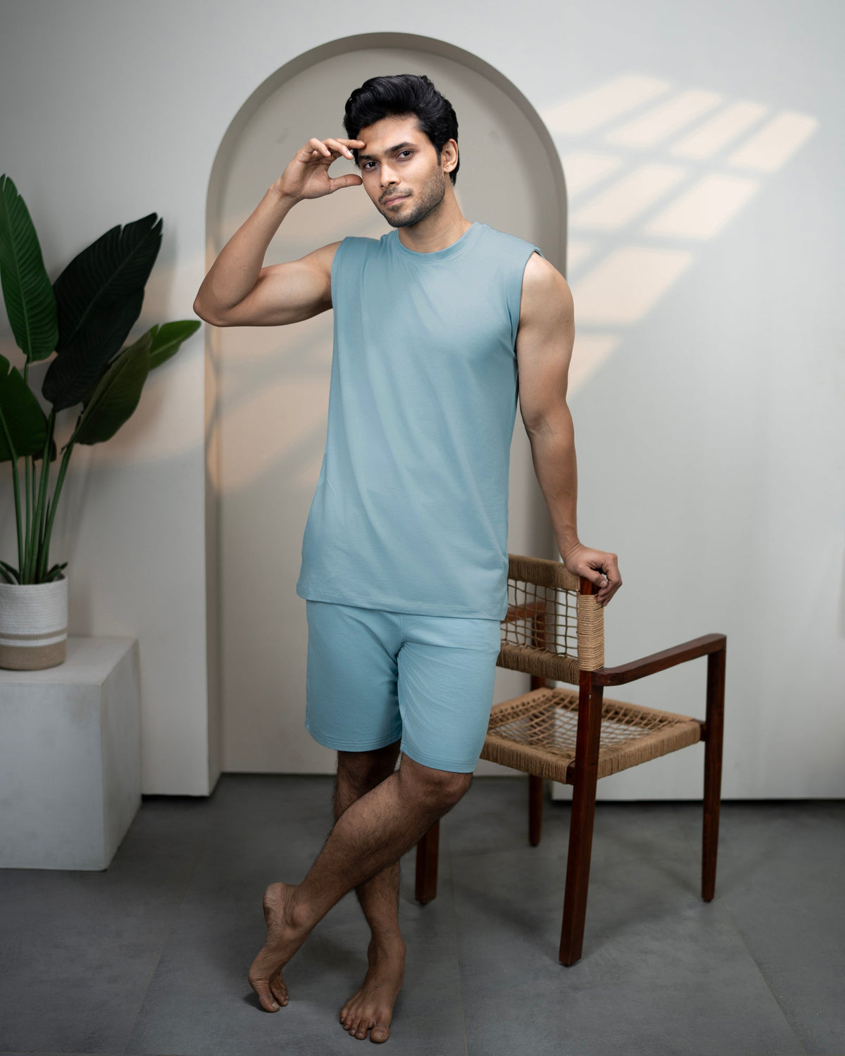 Hushy Bamboo Shorts  (Nile Blue)