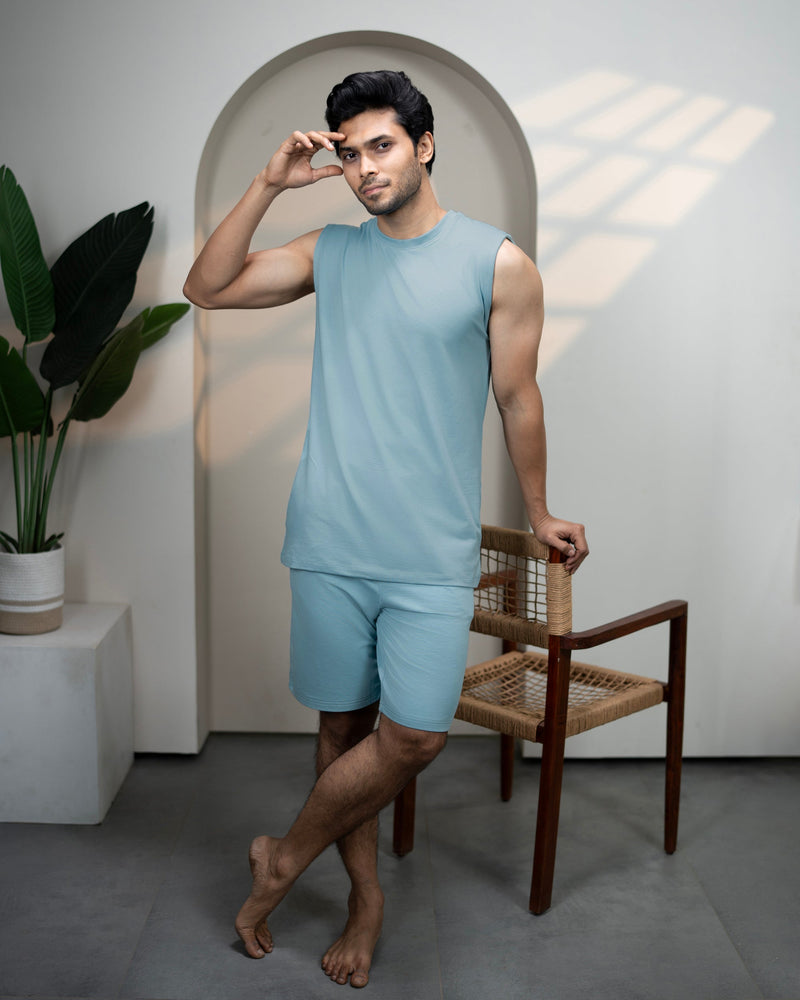 Hushy Bamboo Shorts  (Nile Blue)