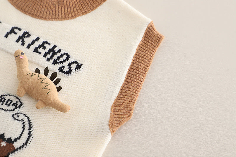 Boys 3 Piece Imported Cream Cord Set [BT-5K-6884] [1 - 5Years]