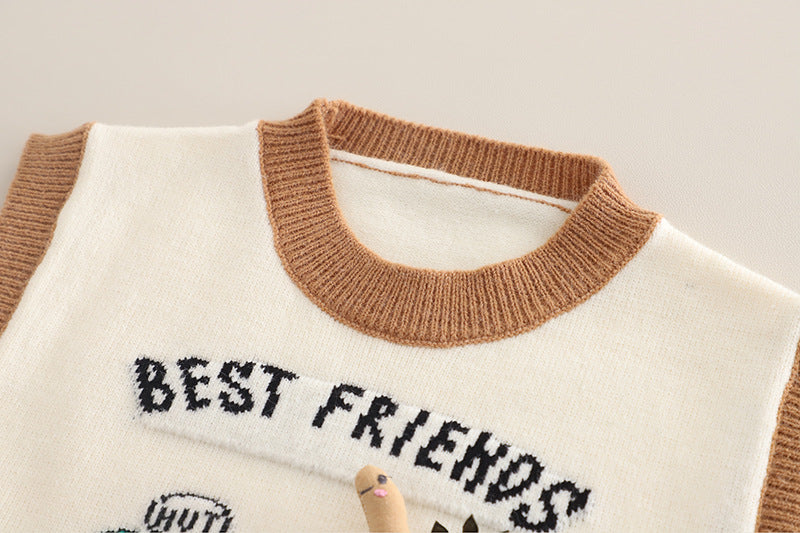 Boys 3 Piece Imported Cream Cord Set [BT-5K-6884] [1 - 5Years]