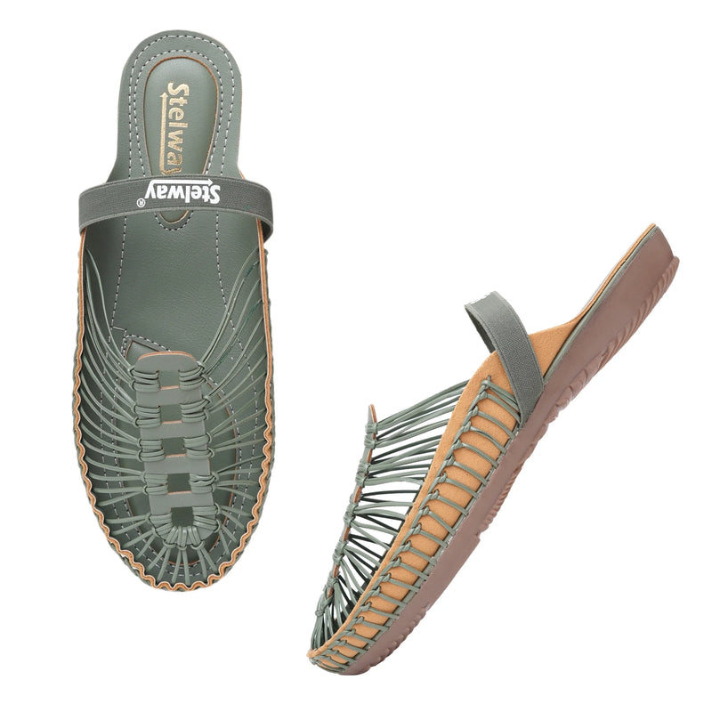 Green Handcrafted Clogs-8