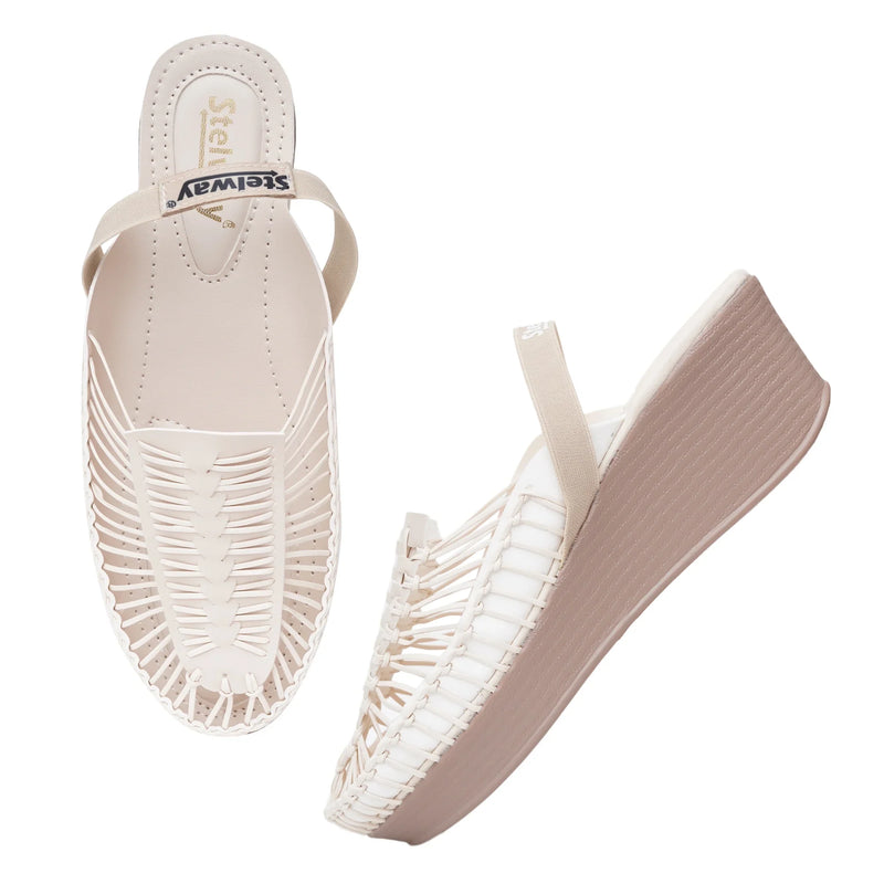 Stelway Exclusive Off White Wedges-5