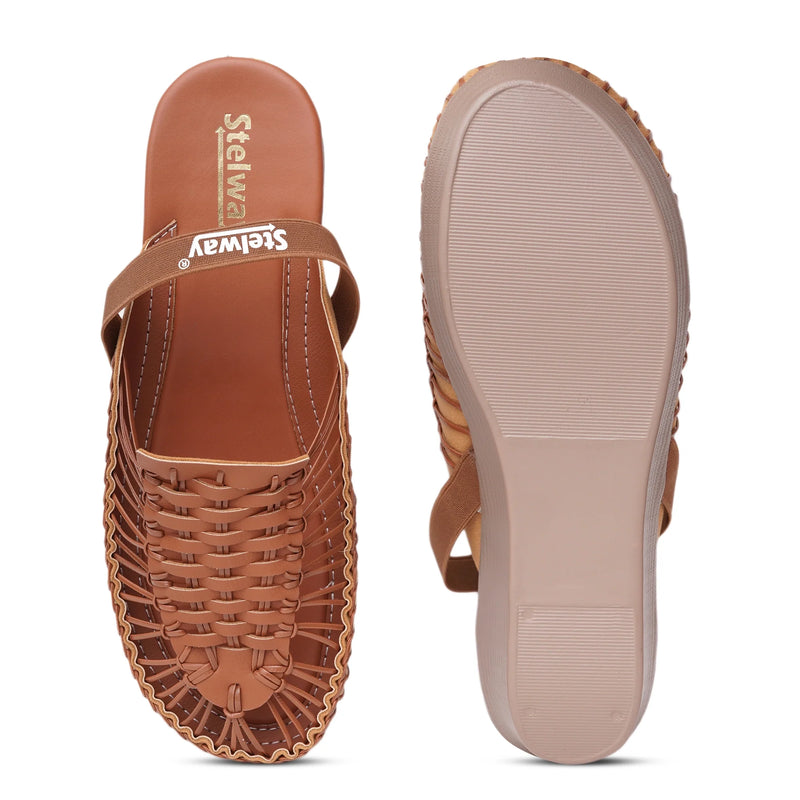 Stelway Exclusive Tan wedges-7
