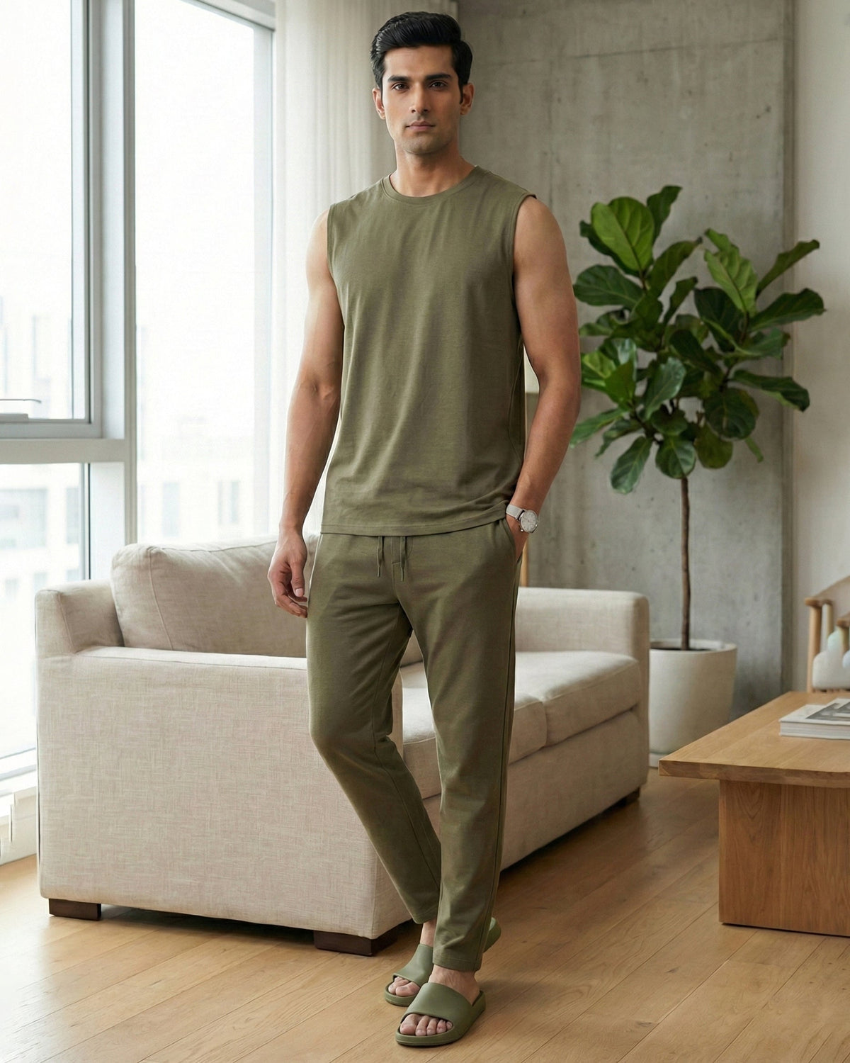 Urbanite Bamboo Pant  (Olive Green)