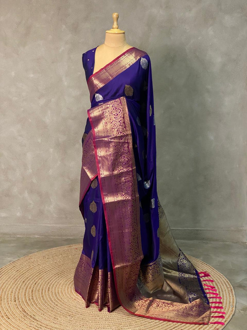 Royal Blue Banarasi saree -BSP3