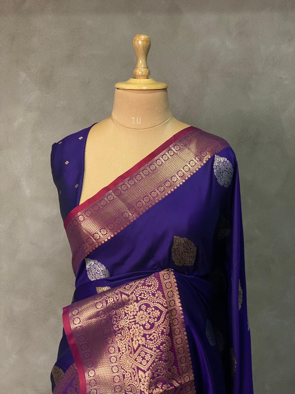 Royal Blue Banarasi saree -BSP3