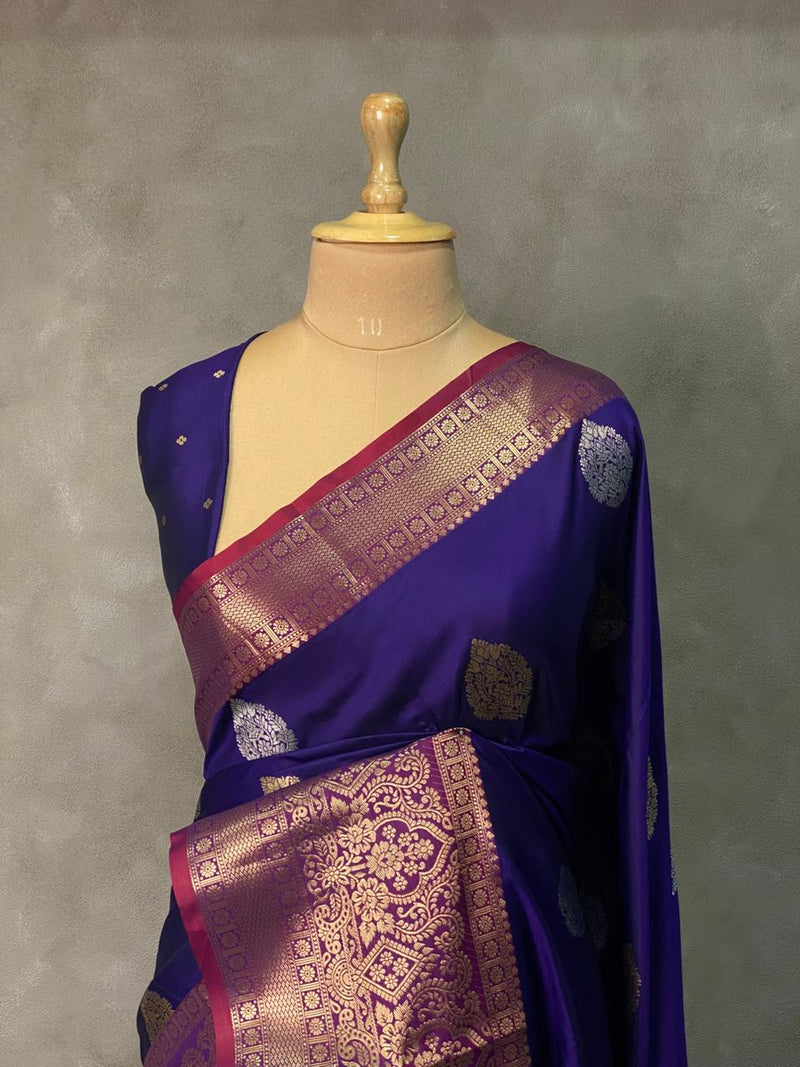 Royal Blue Banarasi saree -BSP3