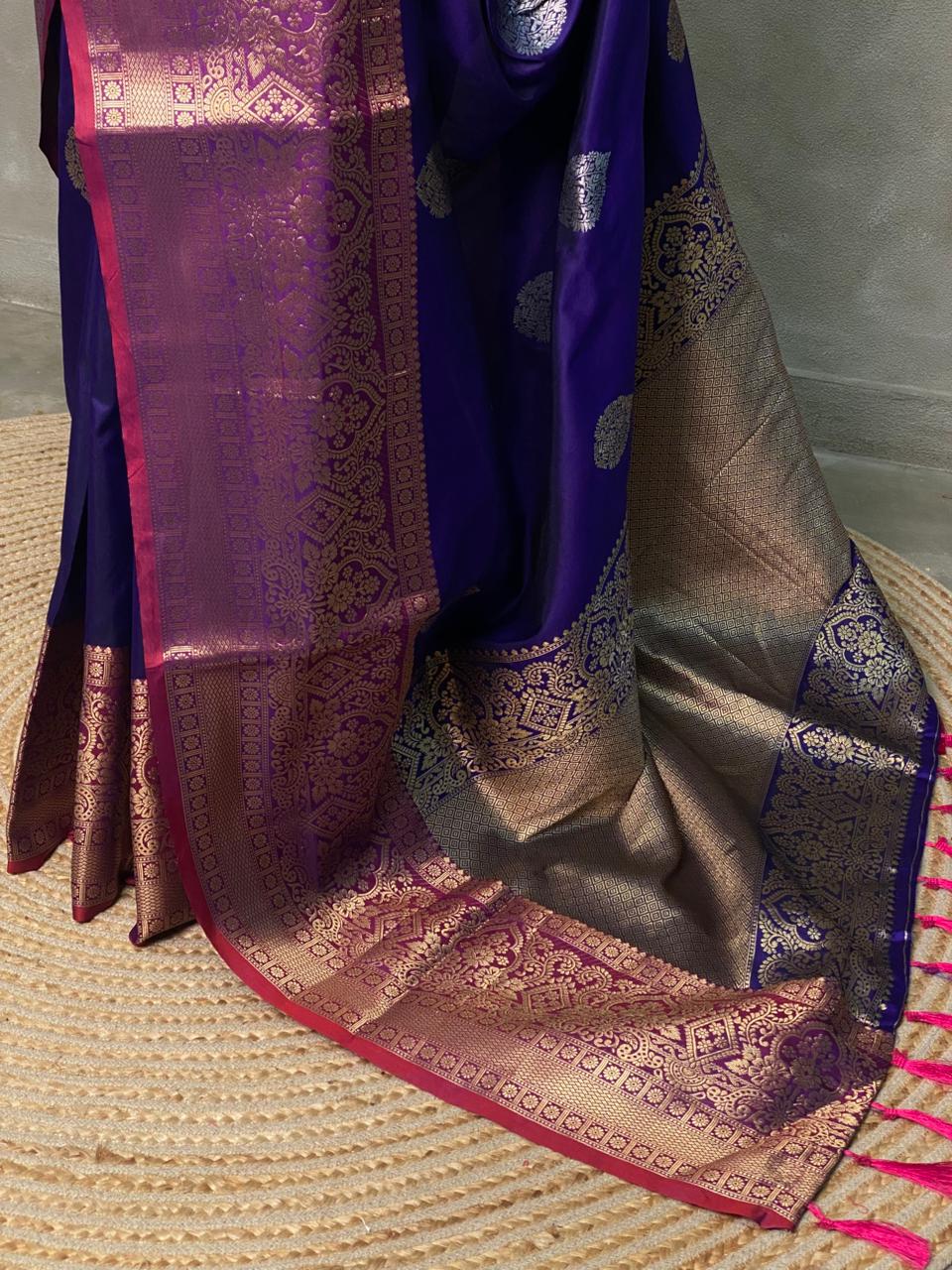 Royal Blue Banarasi saree -BSP3
