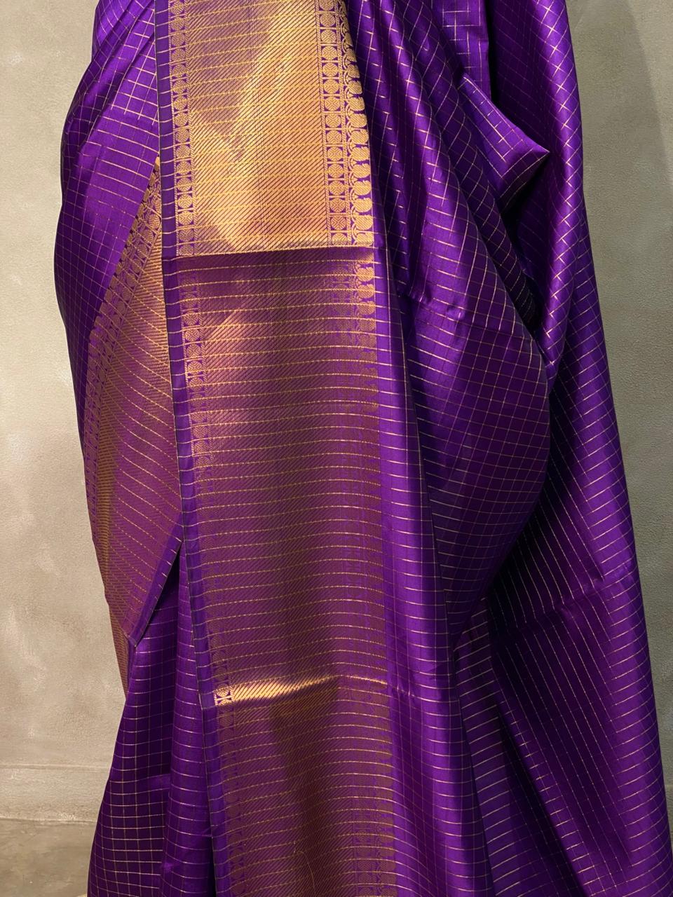 Violet banarasi silk  saree - AISHCK4