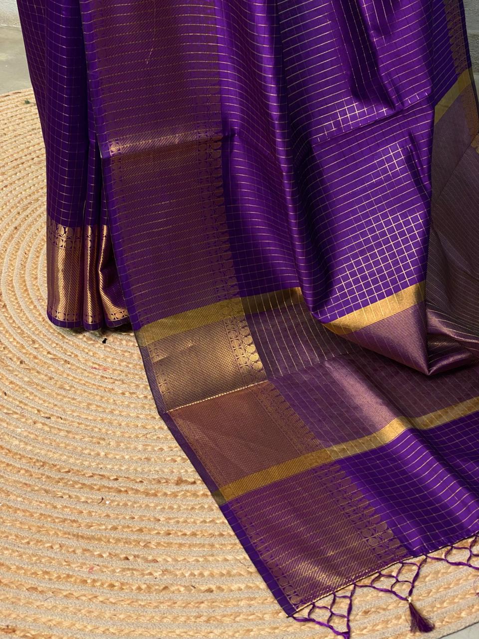 Violet banarasi silk  saree - AISHCK4