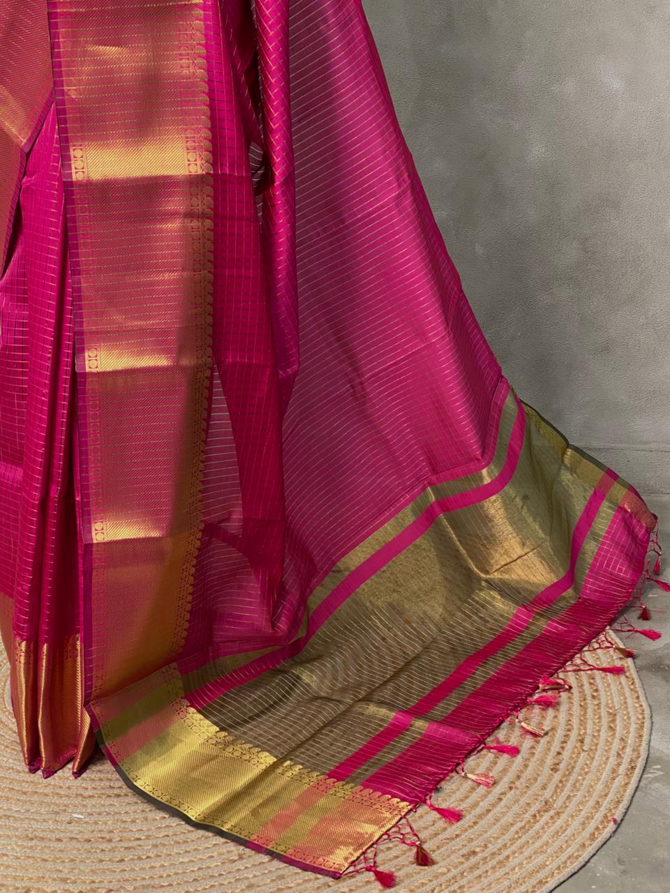 Rani Pink banarasi silk  saree - AISHDD-RUK