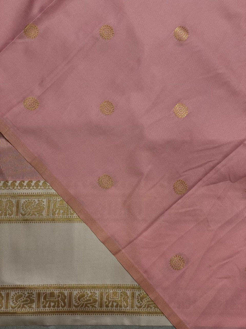 Nude Peach and sandal silk saree -BSP25