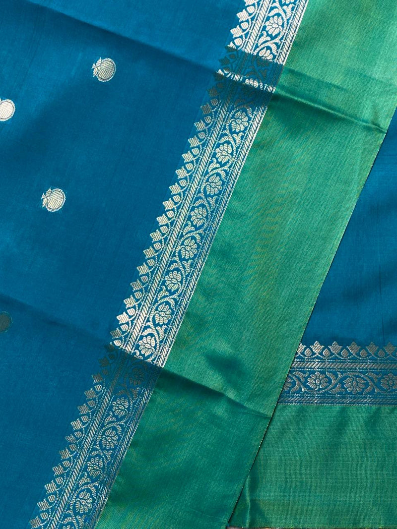 Peacock Blue banarasi silk saree -PMR3A