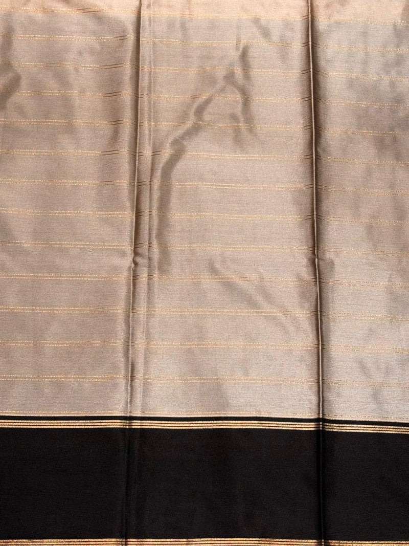 Chicku and black silk saree -PIH52