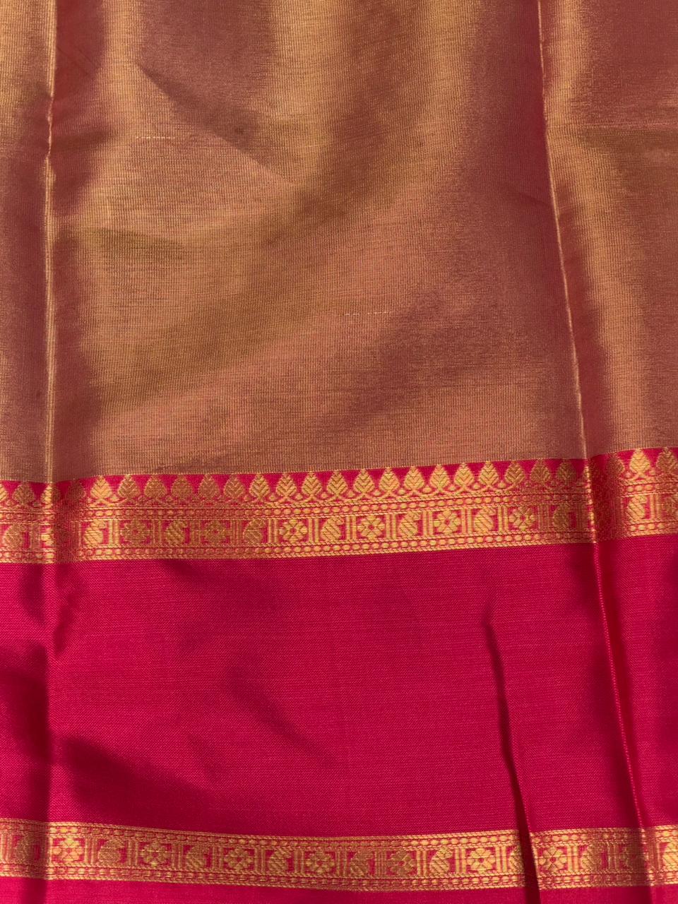 Green and magenta Tissue Banarasi silk saree -PIH69