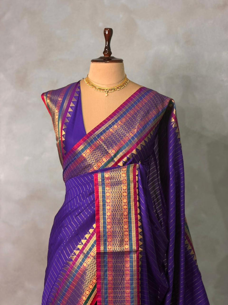 Violet Banarasi silk saree -AISH-IH