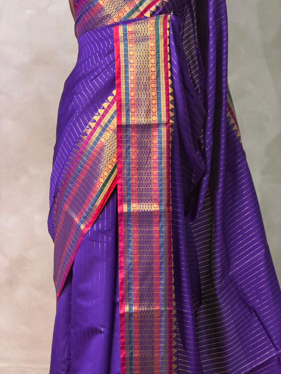 Violet Banarasi silk saree -AISH-IH