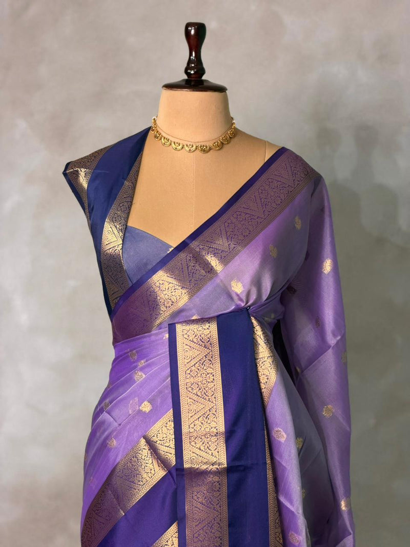 Lavender Banarasi silk saree -LZ10B