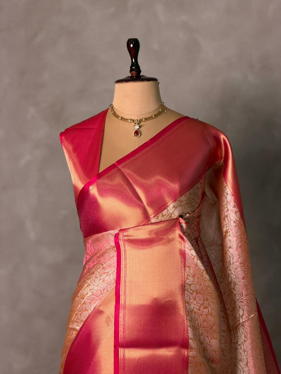 Pink and magenta Banarasi silk saree -LZ12B