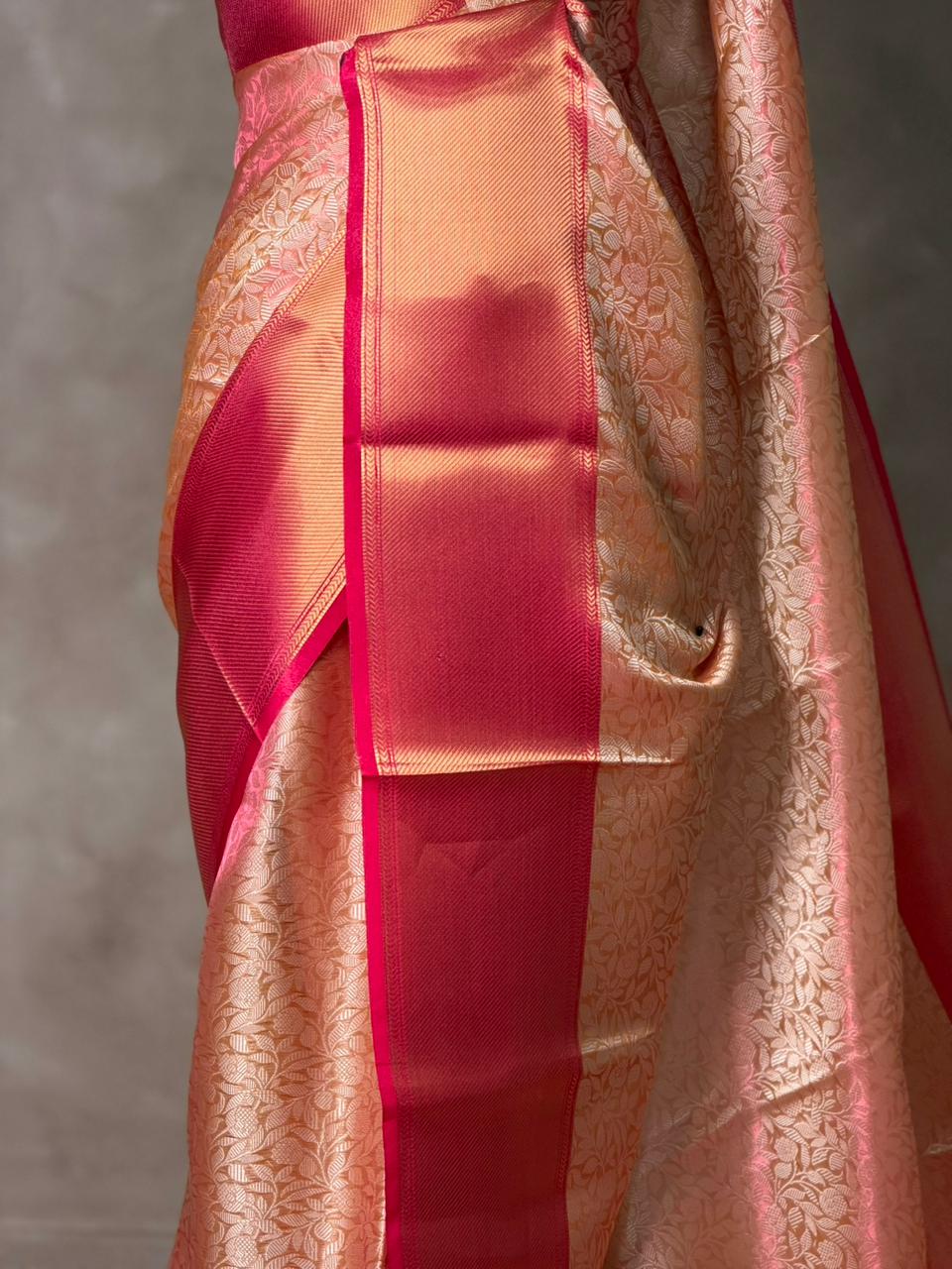 Pink and magenta Banarasi silk saree -LZ12B
