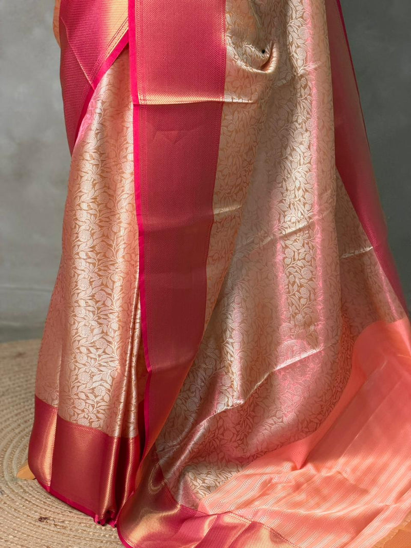 Pink and magenta Banarasi silk saree -LZ12B