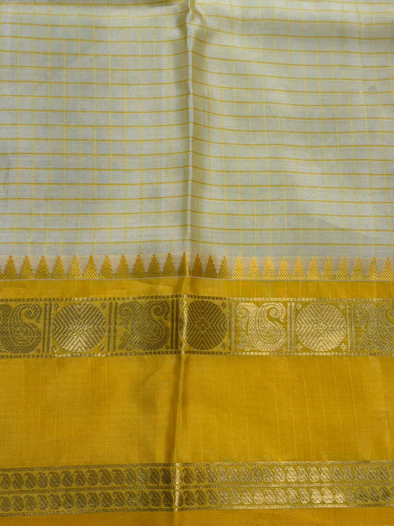 Yellow Banarasi silk saree - PIH76