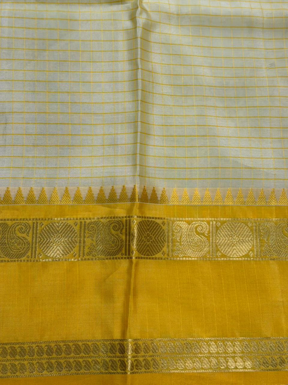 Yellow Banarasi silk saree - PIH76