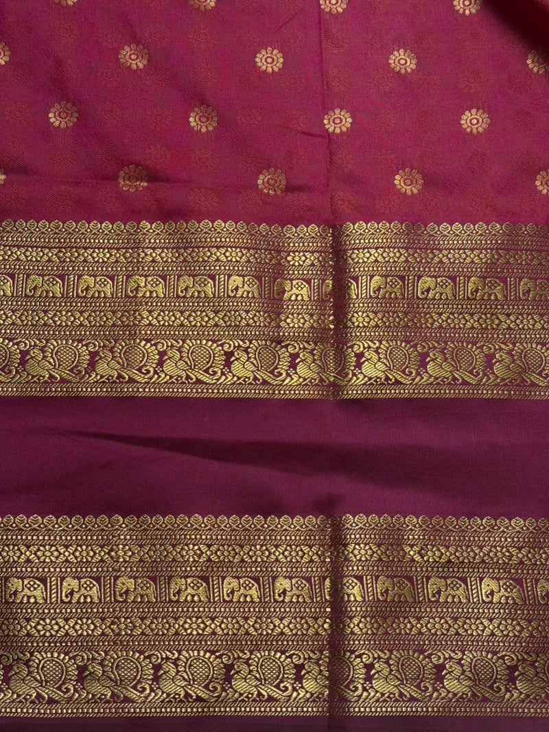 Greenish Yellow and deep purple silk saree -BSP28D