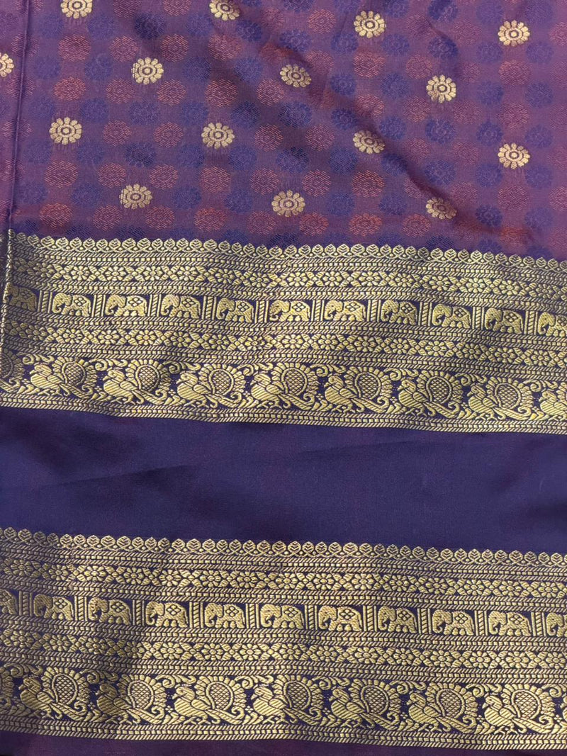 Pastal Blue and Violet silk saree -BSP28G