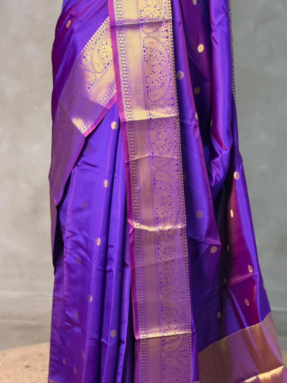 Violet Banarasi silk saree -RUK45C-FAZ