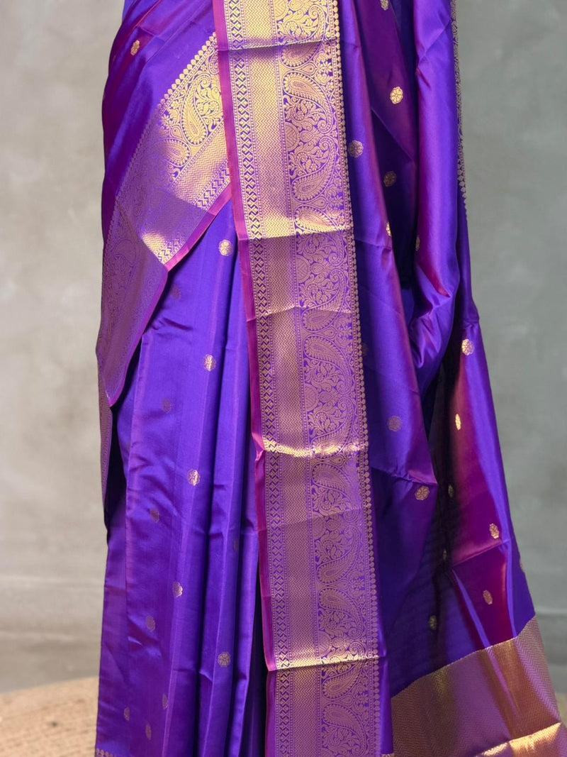 Violet Banarasi silk saree -RUK45C-FAZ