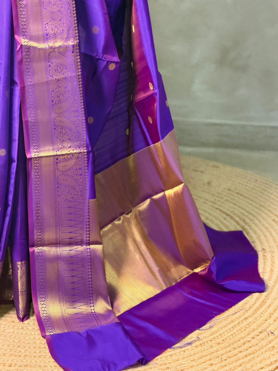 Violet Banarasi silk saree -RUK45C-FAZ