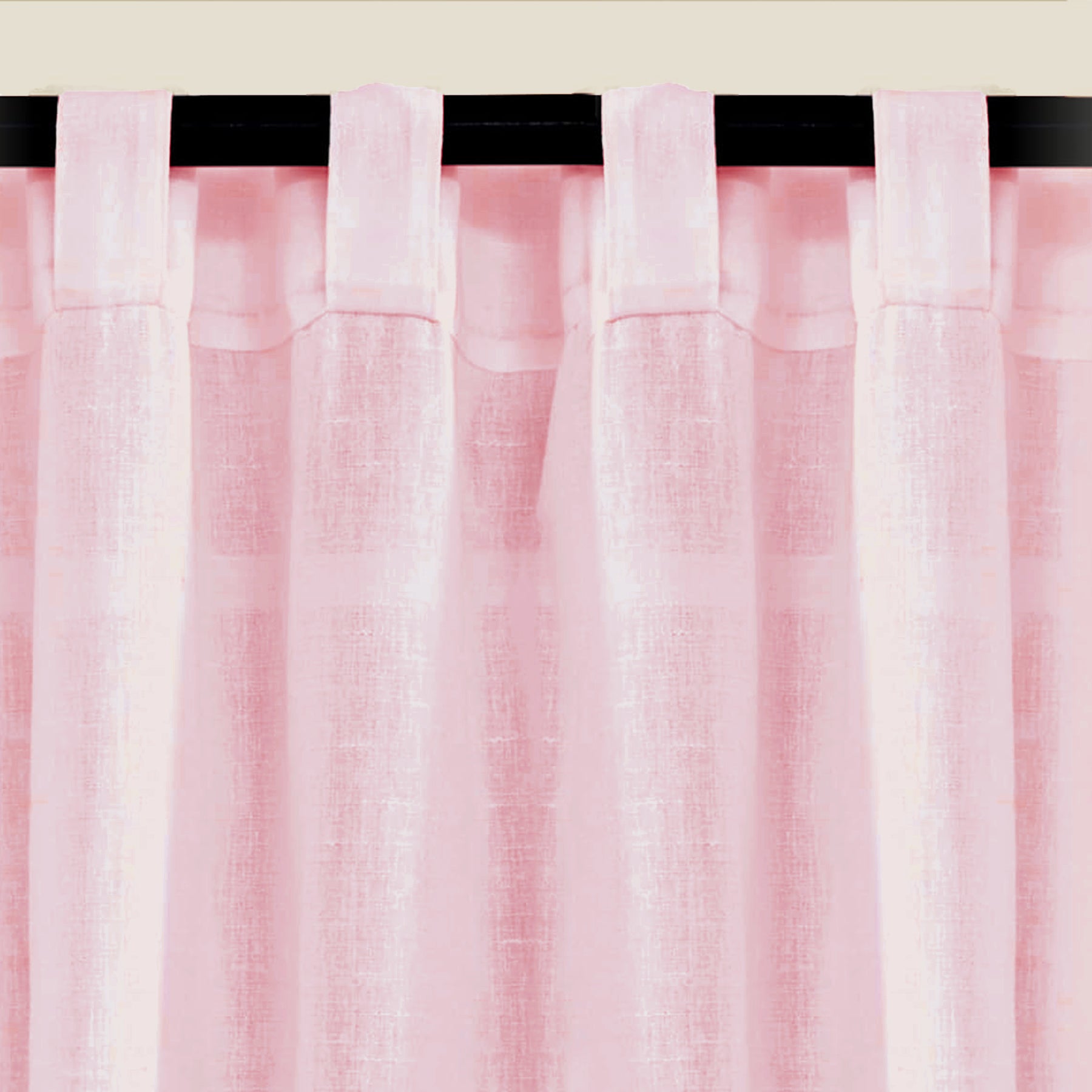 Fort Absolute - Back Tab Solid Sheer Curtain (Pink)-2