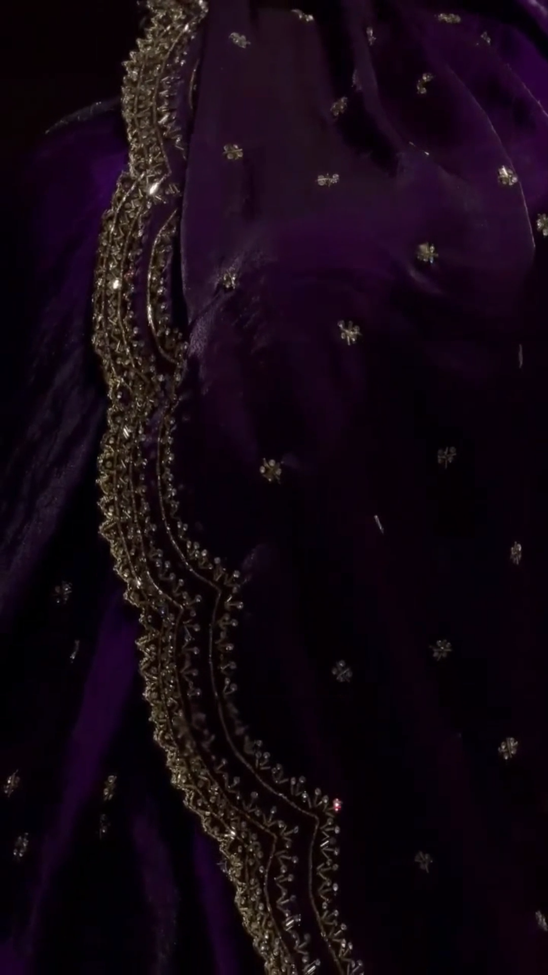 Pop Purple Cutdana, Sequence & Zari Work Saree