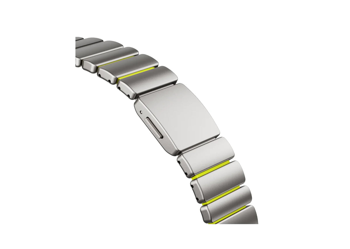 Silver & Green Titanium Fusion Apple Watch Strap compatible with Apple Watch Ultra 3, Ultra 2, Ultra, Series 11 to Series 1 and Apple Watch SE