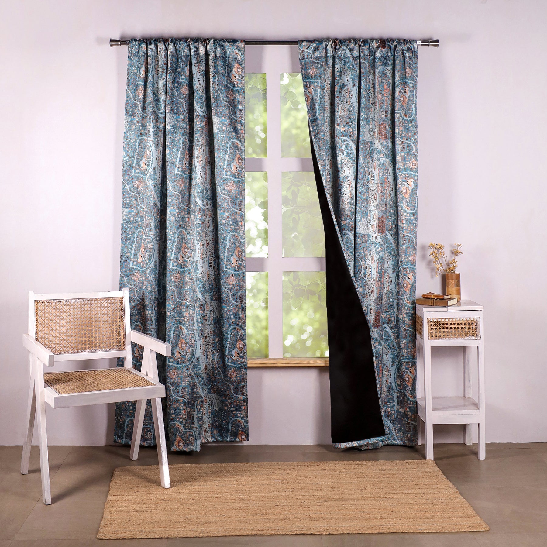 Imprimer River Village - Rod Pocket DP Curtain-1
