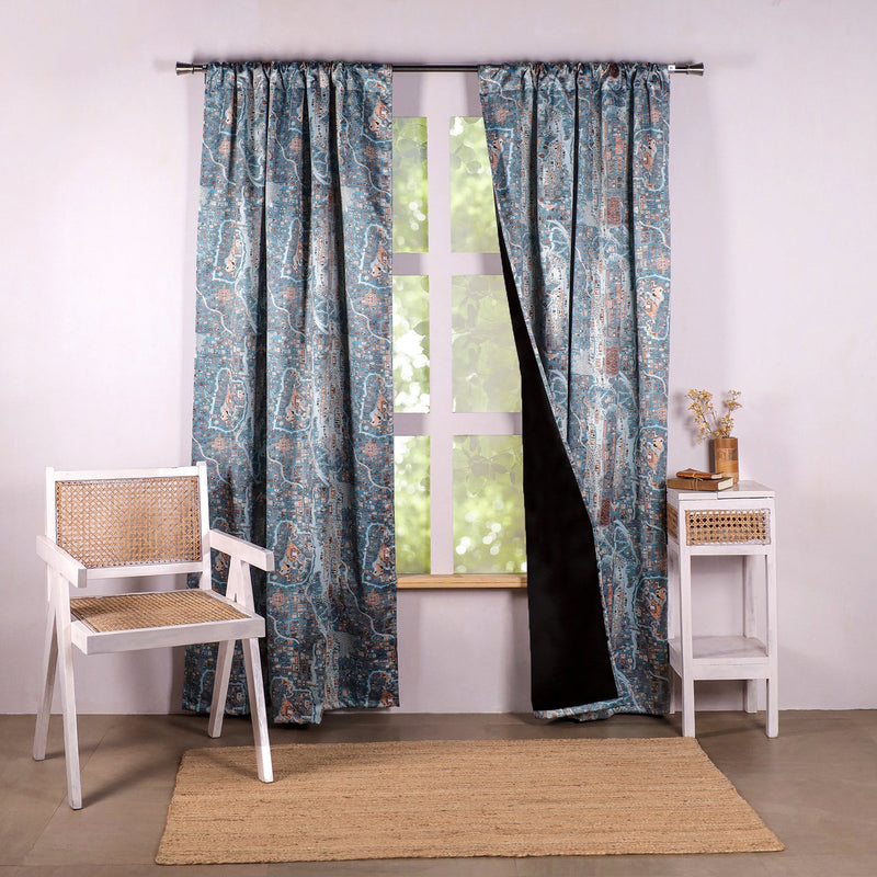 Imprimer River Village - Rod Pocket DP Curtain-1