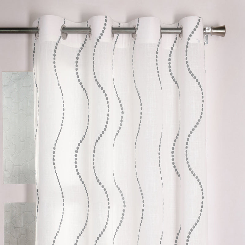 Imprimer Wavy Rhythm - Sheer Curtain-2
