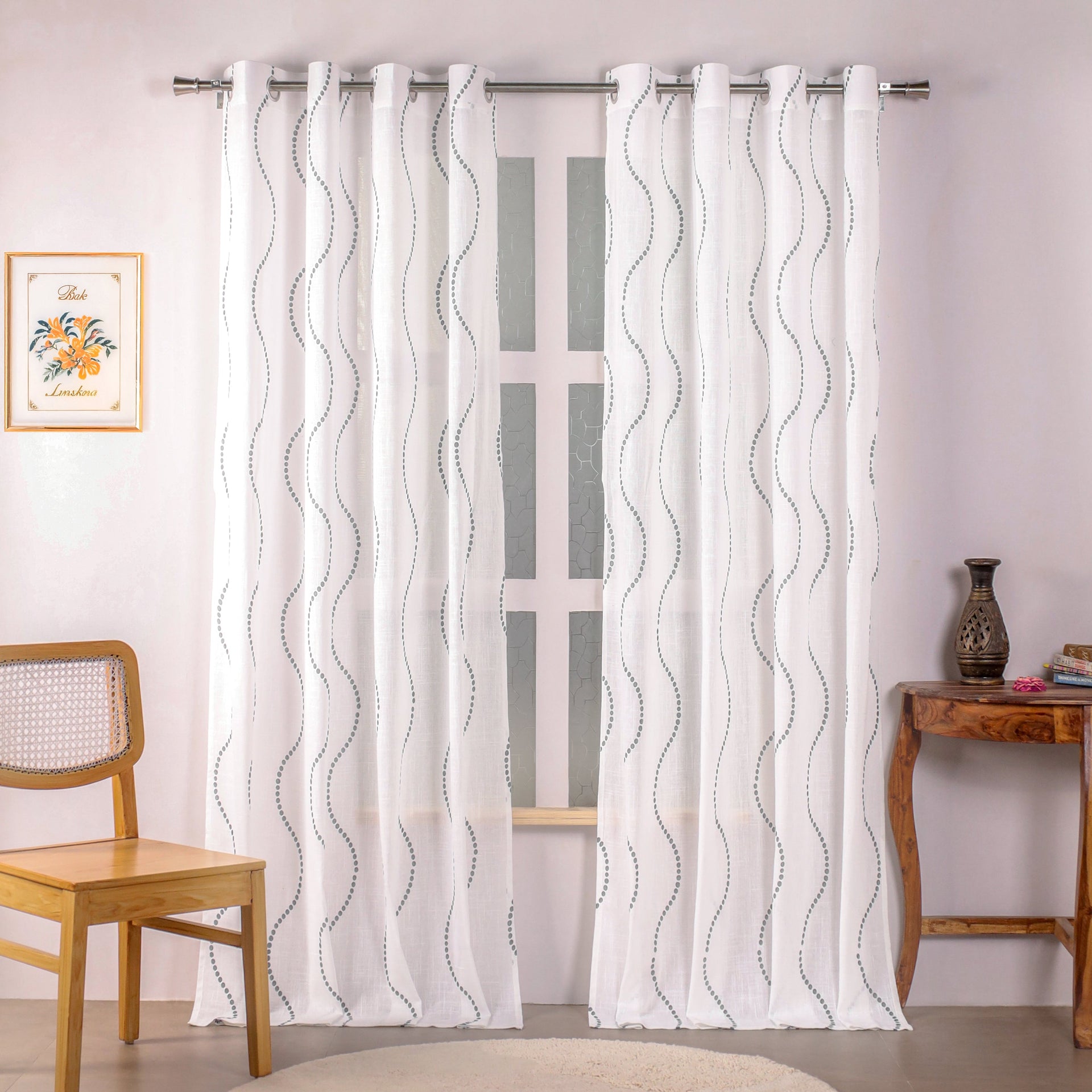 Imprimer Wavy Rhythm - Sheer Curtain