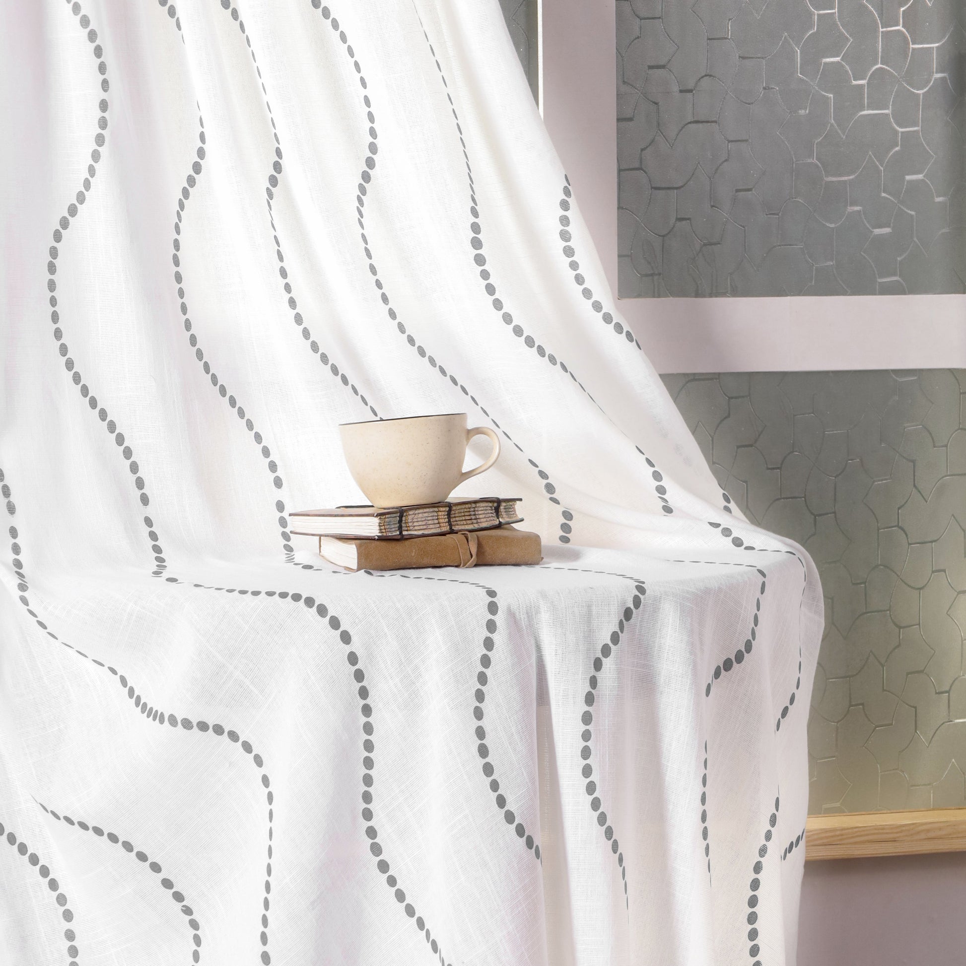 Imprimer Wavy Rhythm - Sheer Curtain Rod Pocket-6