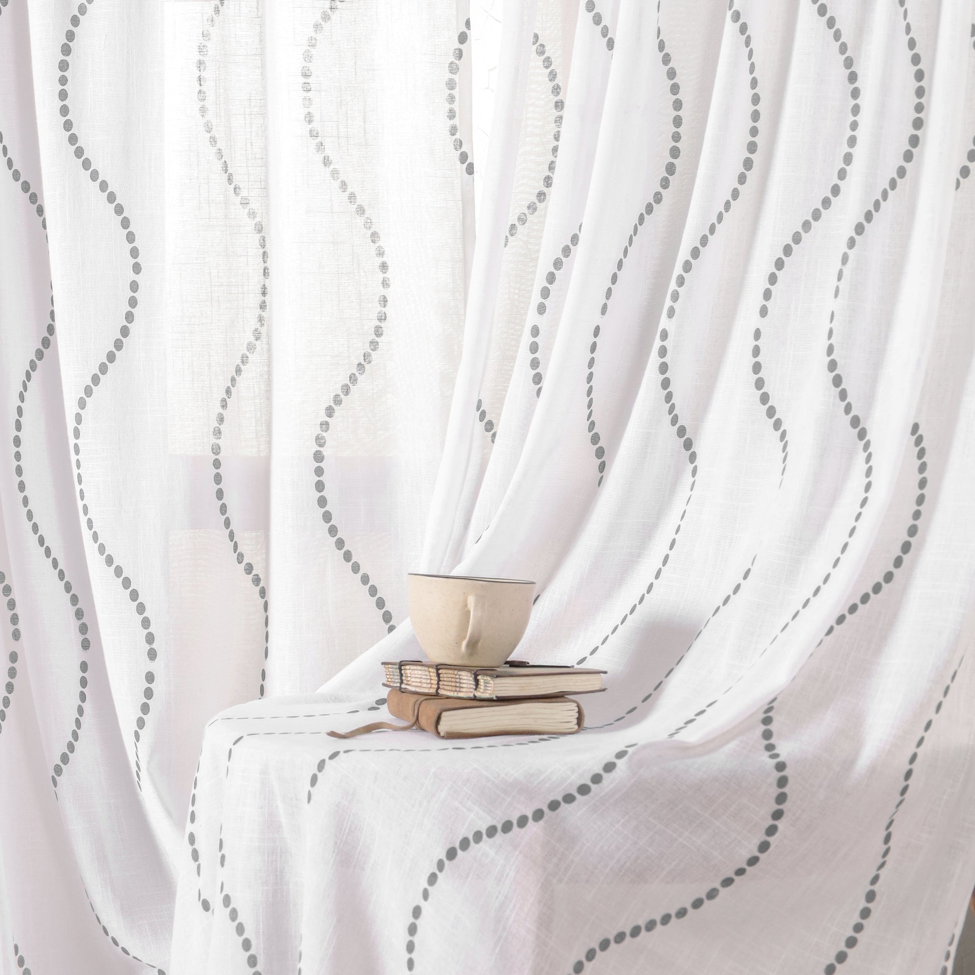 Imprimer Wavy Rhythm - Sheer Curtain Rod Pocket-4