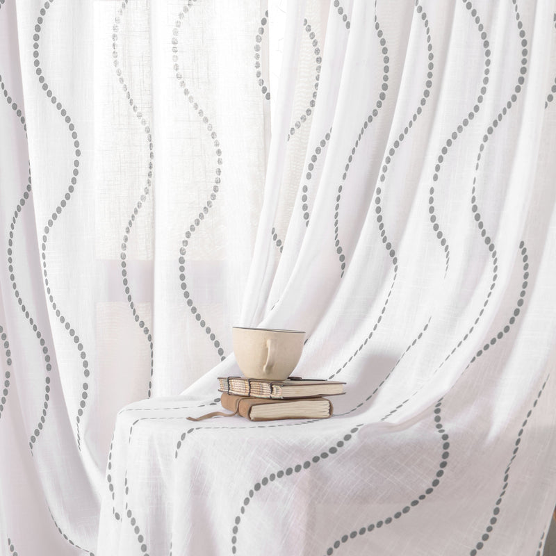 Imprimer Wavy Rhythm - Sheer Curtain Rod Pocket-4